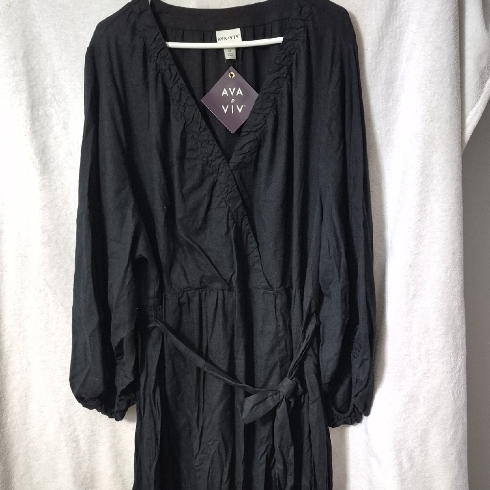 Ava & Viv Charcoal Wrap Dress